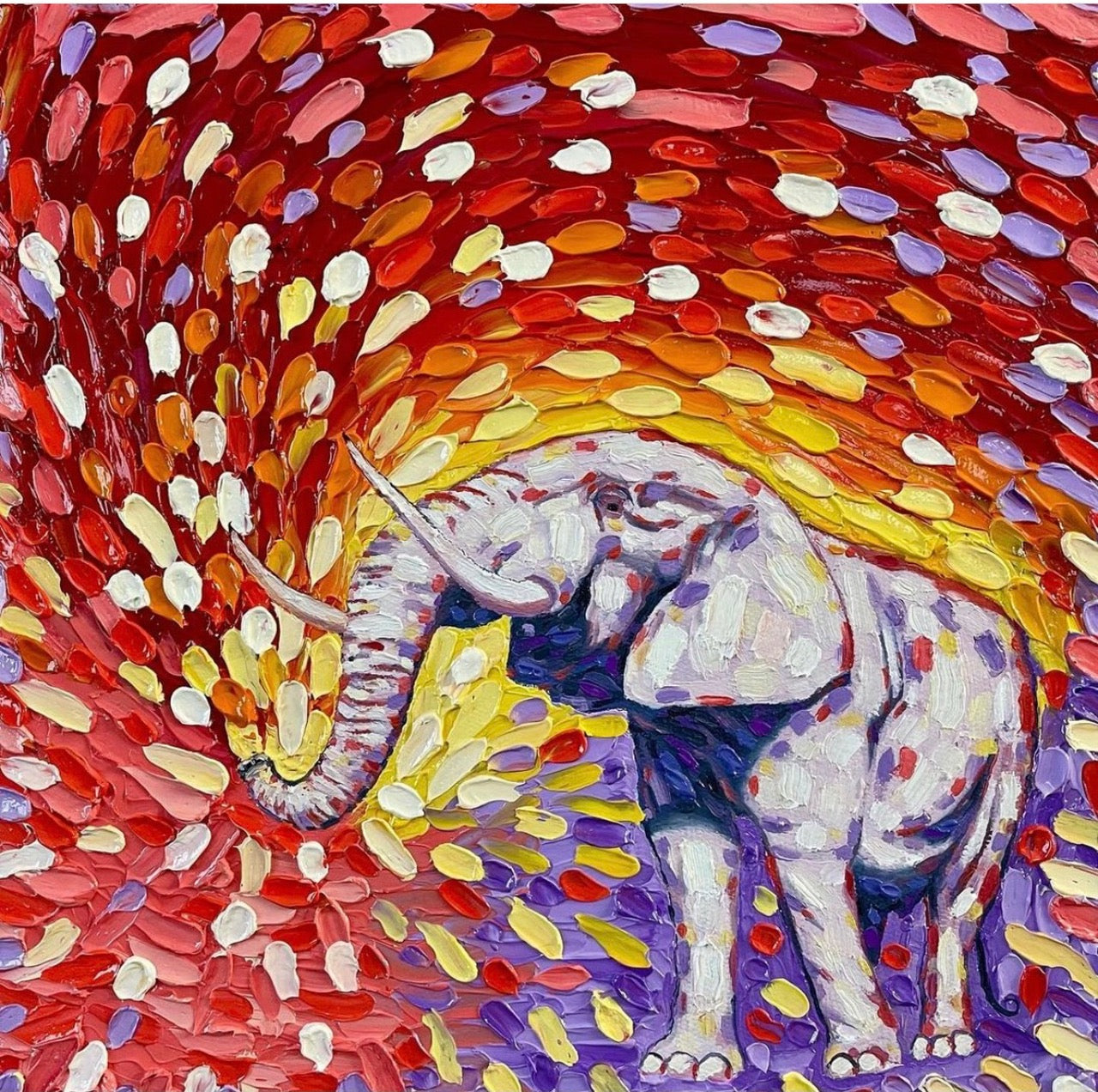 Abstract Elephant Original Oil Painting – Todd E Stewart